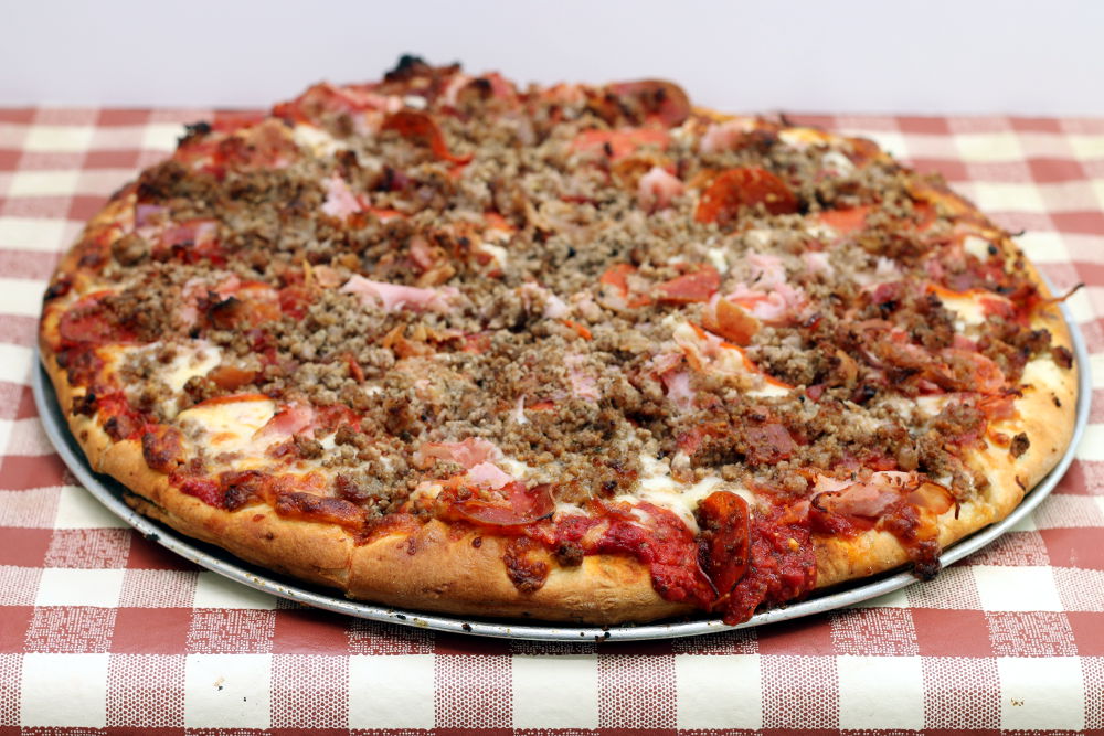 Five meat pizza